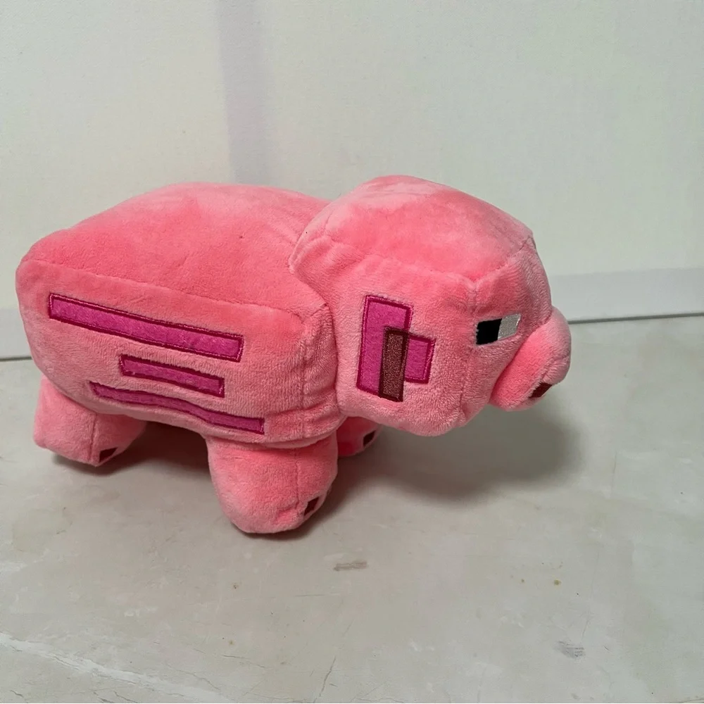 Minecraft MOJANG Studios Pink Plush Pig Toy Stuffed Animal 10”